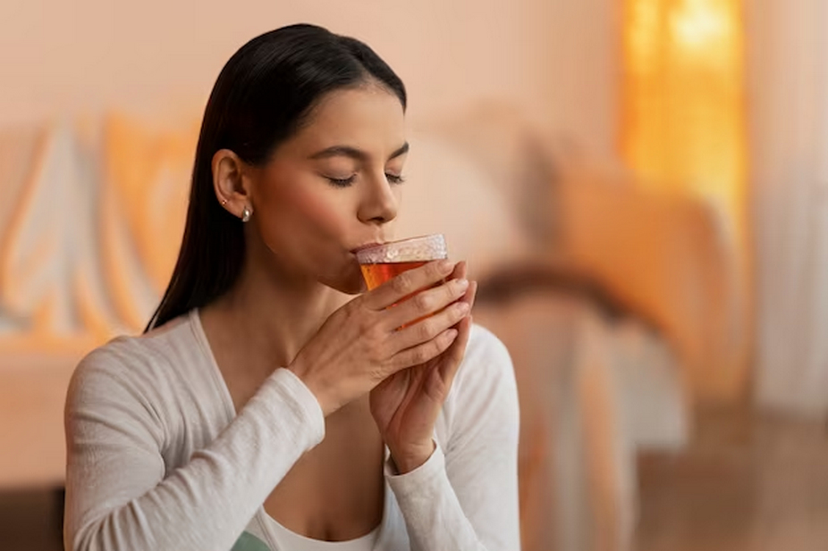 woman drinking tea